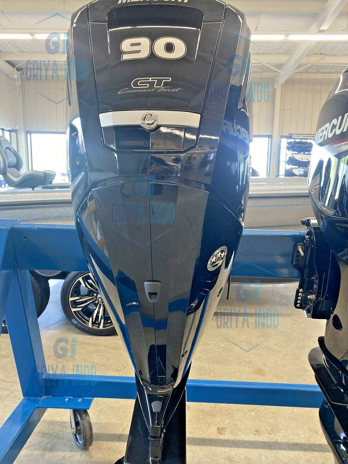Mercury 90ELPT Command Thrust FourStroke mounted on a fishing boat