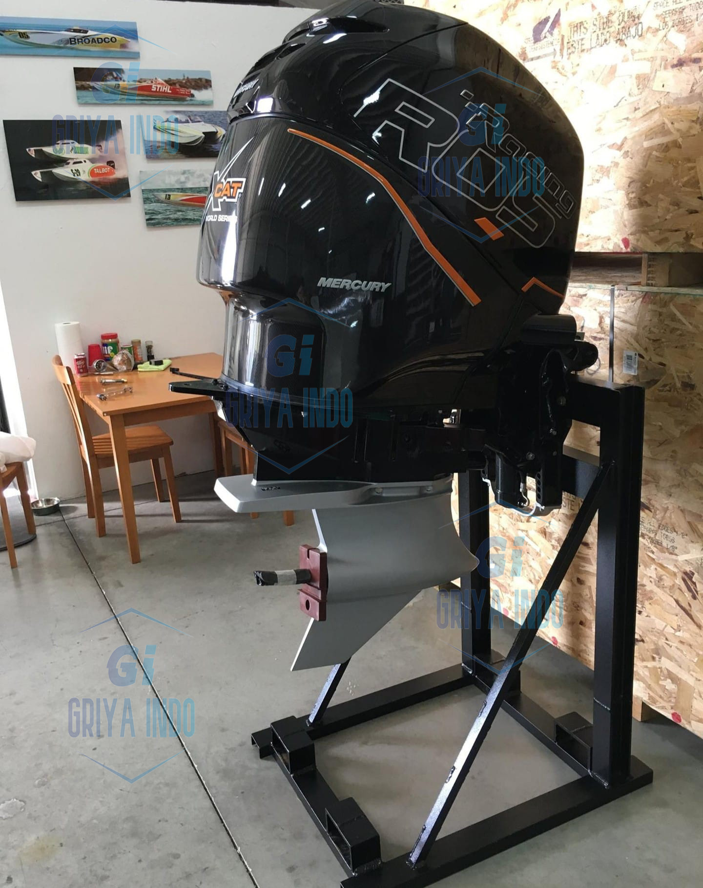 Mercury Racing ROS 400 ROS Outboard Engine mounted on a high-performance racing boat, offering unmatched acceleration and speed.