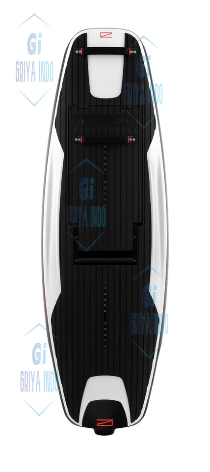 AWAKE RÄVIK S electric surfboard cutting through the waves on the ocean